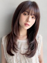 リヤン 表参道(lyann)&nbsp;オリーブグレーうる艶髪こなれヘアシースルーバングうるツヤ