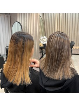 ハイライト&コントラスト&髪質改善