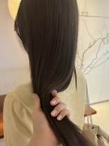 ライン(LINE)&nbsp;ブリーチなしカラー/オリーブベージュ/髪質改善/透明感カラー