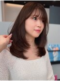 レイヤーカット*ミディアムロングヘア*髪質改善トリートメント