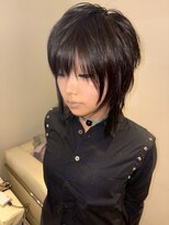 ベレーザ 渋谷(BELEZA) 17504黒髪ハッシュカットハイレイヤーウルフアッシュブラック