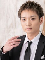 モッズヘア メン 仙台愛子駅前店(mod's hair men)&nbsp;20代30代ミルクティーブロンドスーツ清潔感ベリーショートb仙台