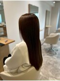 セミロングハッシュカットオリーブグレージュ/東伏見