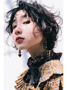 ゼンコー キチジョウジ(ZENKO KICHIJOJI) ランダムウェーブ個性派ショート/アッシュブラック/ミニボブ