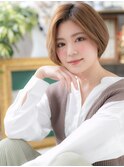 前下がりミニボブ…外人風カラーかきあげ前髪a戸頭20代30代40代