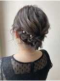 パール×シニヨンアレンジ