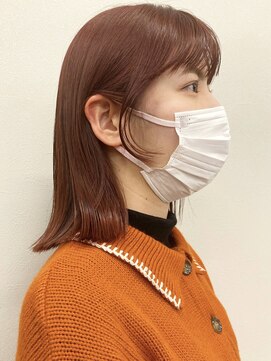 コード 四条河原町駅店(CHORD) 京都　河原町　ピンクベージュカラー　切りっぱなし外ハネボブ