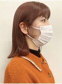 京都 河原町 ピンクベージュカラー 切りっぱなし外ハネボブ