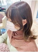 韓国前髪顔周り×チェリーブラウンフェミニン【新宿/髪質改善】