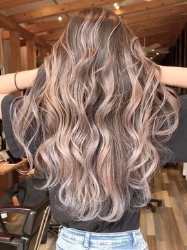 リード バイ ラグーン(LEAD by LAGOON) ミルクティーベージュダブルカラーハイライトバレイヤージュ