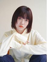 ムク 甲府(muku.)&nbsp;ミディアムヘア/斜めバング/グレージュカラー/甲府駅