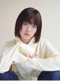 ミディアムヘア/斜めバング/グレージュカラー/甲府駅