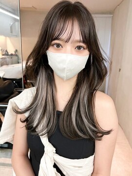 サイン 表参道(SIGN) 韓国ヘアグレージュカラーブリーチ無し髪質改善イヤリングカラー