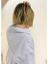 マイル 渋谷(mile)&nbsp;【SATSUKI】ミニボブ × 根元デザインハニーイエロー