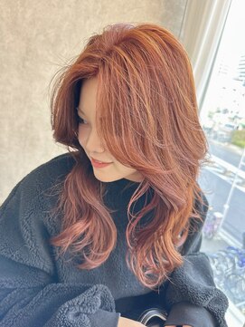 イルバイアトモス(ilu by Atmos) レイヤーカット＊アプリコットオレンジカラー＊ピンクインナー