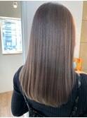 グレージュブルージュベージュカラー顔周りレイヤーカット韓国