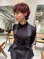 マッシュウルフパーマショートプードルパーマ