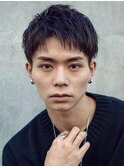 刈り上げツーブロックショートアップバング