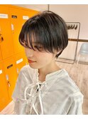 大人ショートボブ丸みショートカットマッシュショート前髪あり
