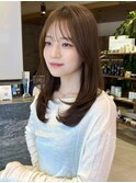 レイヤーカット/顔まわりレイヤー/くびれミディアム20代【平島】
