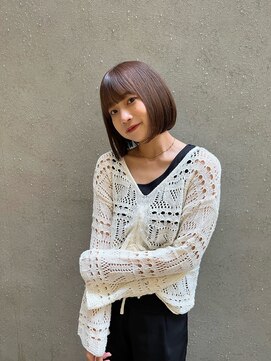 ジーナ 京都駅前(Zina) オリーブブラウン×ぷつっとボブ