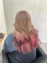 ワク 藤沢店(waku)&nbsp;ピンク　ハイトーン　裾カラー