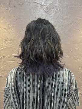 グラデーションカラー×ウェーブパーマ