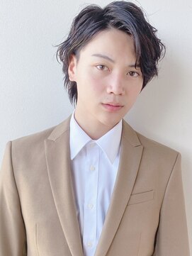 メンズカット*ビジネスマン*アップバング*七三*黒髪*ヘッドスパ