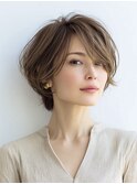 40代50代60代/脱白髪染め白髪ぼかしハイライト/クールショート