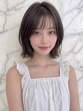 カバーヘア アカデミー 北浦和西口店(COVER HAIR ACADEMY) ブリーチなし韓国風くびれボブ小顔レイヤー切りっぱなしp北浦和