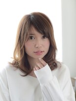 パティオンツー(PATIONN2)&nbsp;ロングワイドバングふんわりくびれミディモーブカラースタイル