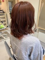 リト(Lit)&nbsp;【大人かわいい】垢抜けカラーピンクオレンジ　小顔ロブ