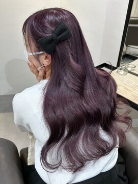 ベレーザ 渋谷(BELEZA) 4128ニュアンスカラーパープルブラック波巻きヘルシースタイル