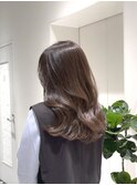 レイヤー/外巻き/ラベンダーグレージュ/シースルー前髪