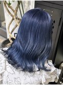 ネイビーブルーブルーシルバー青髪ハイトーンカラーケアブリーチ