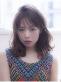 ふんわりレイヤースタイル♪ブルージュカラー♪