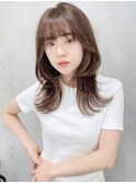 こなれミディ×韓国顔周りレイヤーカット前髪ブリーチなし[銀座]