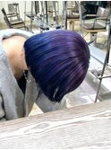 ルーツカラーデザインカラーブリーチ裾カラーブルーラベンダー