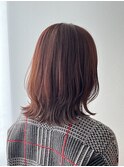 【堀田 奈穂】外ハネレイヤー/ピンクブラウン/30代40代/