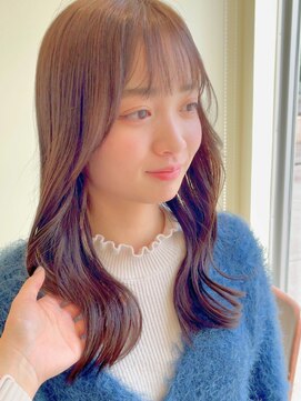 ラファンス 栗林店(LaFENCE) 韓国風くびれヘア/セミロングレイヤー　透明感ブラウン