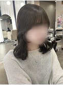 韓国ヘア/前髪カット/レイヤーカット/ベージュ/ミディアム