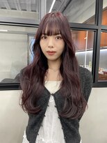 ニコ トウキョウ 渋谷(nico TOKYO)&nbsp;ダブルカラーチェリーレッドピンクブラウン韓国レイヤーロング