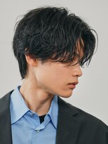 テン 心斎橋(tenn.)&nbsp;メンズセンターパート七三分けパートニュアンスパーマ刈り上げ