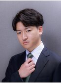 ビジネスマッシュショート フェザーパーマ センターパート
