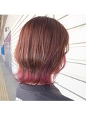 オレンジピンク×フラミンゴピンクインナー