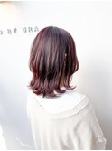 黒髪/グレーベージュ/レイヤーロング/前髪パーマ/仙台