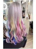 夏デザインカラーレイヤーカットオリーブベージュウェットヘア