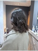 コテ巻き風ミディアムパーマ