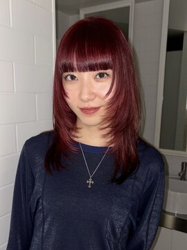 ロジ(loji) ワインレッド×レイヤーカット