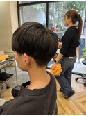 MEN’S HAIR/サーフカール/刈り上げセンターパート/鎌取